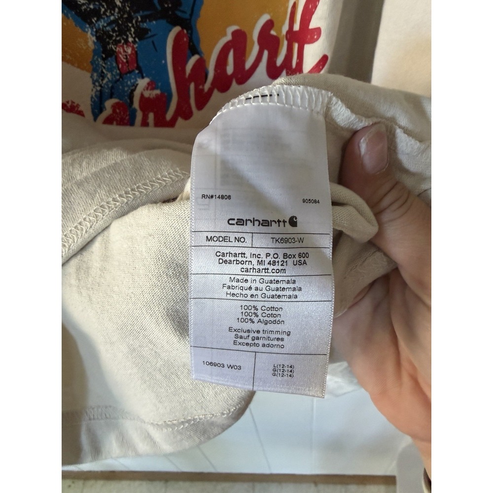 Carhartt Women's Rosie the Riveter We Can Do It Graphic T-Shirt Cream Size Large - Picture 6 of 7